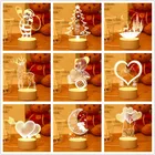 Рождественские подарки, 3D светодиодные ночные светильники в виде Санты, новогодние и рождественские украшения для дома, рождественские украшения для дома, Рождество, Рождество