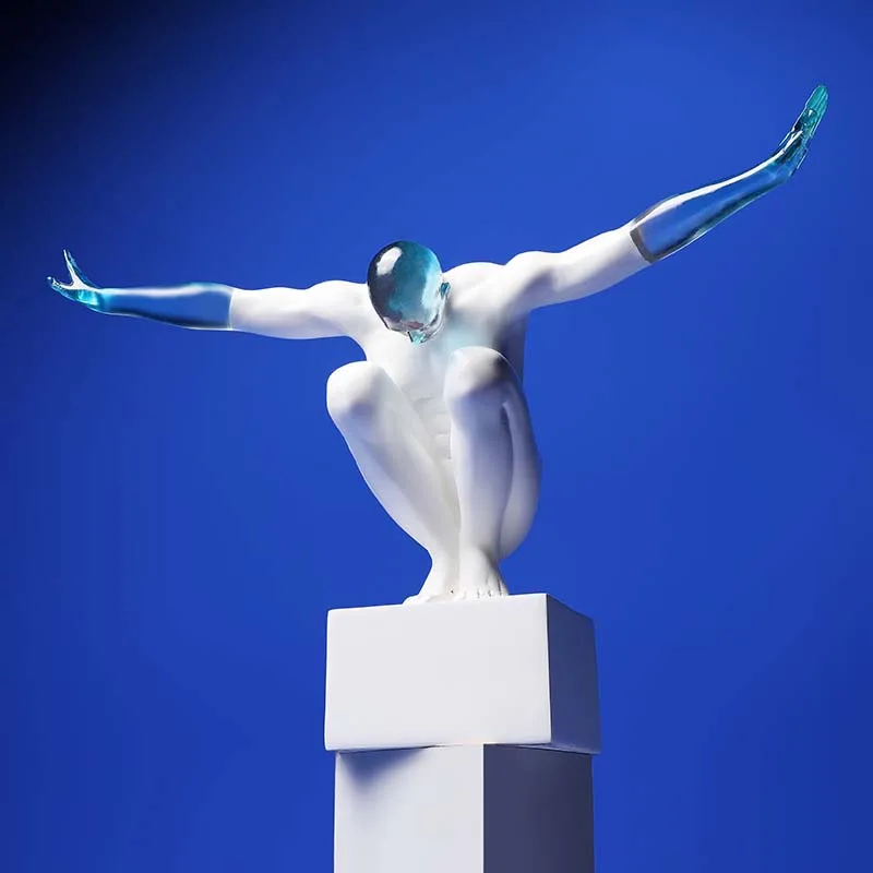 Escultura de gimnasta r&iacute;tmica n&oacute;rdica, estatua de personaje, adorno de Arte de escritorio moderno, estatuilla Retro, accesorios de decoraci&oacute;n del hogar-0