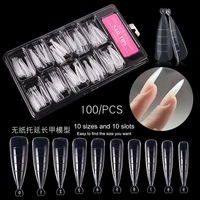 100 pcsbox cross border nail art with scale quick phototherapy crystal extension nail piece set manicure false nails mold