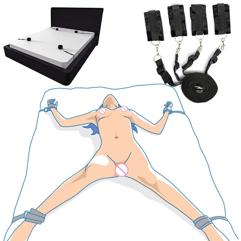 

BDSM Bondage Set Under Bed Eroticos Restraint Handcuffs Ankle Cuffs Gags Muzzles Sex Toys For Woman Couples Intimate Accessories