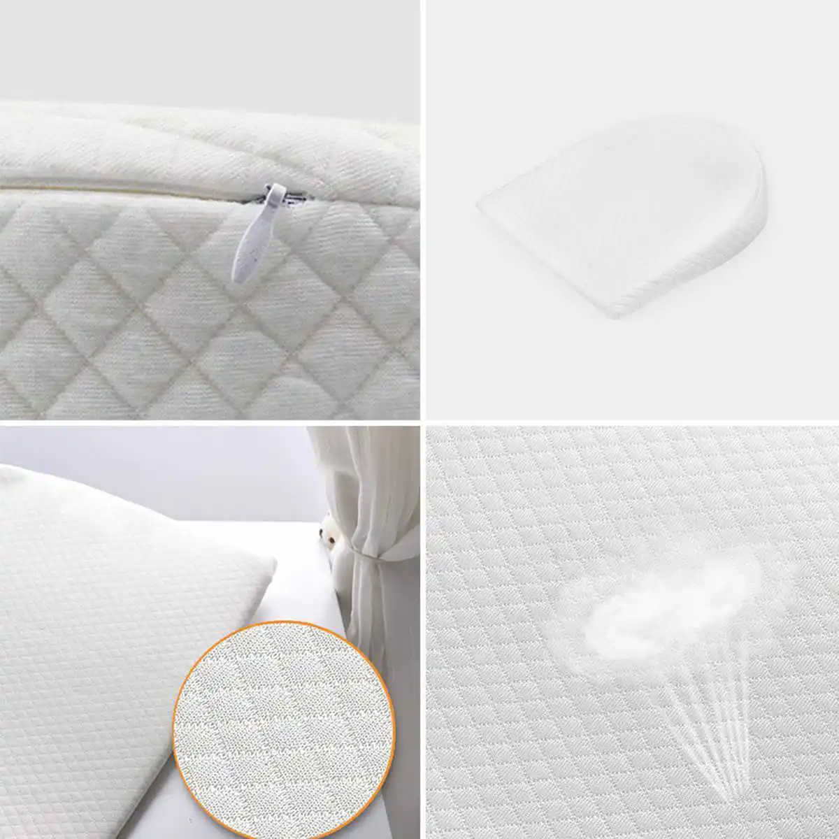

Baby Anti-Spit Milk Wedges Pillow Newborn Reflux Slow Memory Foam Sleeping Pillows Crib Inclines Mattress Position