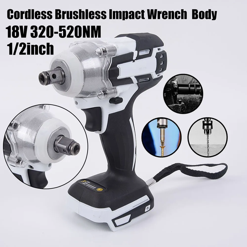 

1/2inch Impact Wrench Cordless Impact Body 18V Rechargeable Power tool