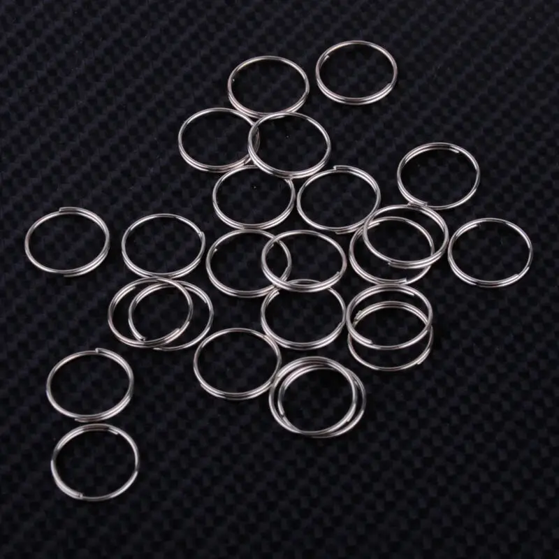 

200pcs/pack 1pack Metal round lighting octagonal beads connection ring, split ring small double ring key ring
