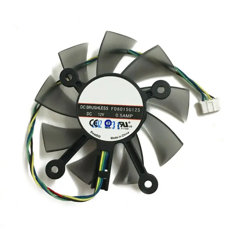 75 мм FD8015U12S DC12V 0.5AMP 4PIN кулер вентилятор для ASUS GTX 560 GTX550Ti HD7850 графической видеокарты
