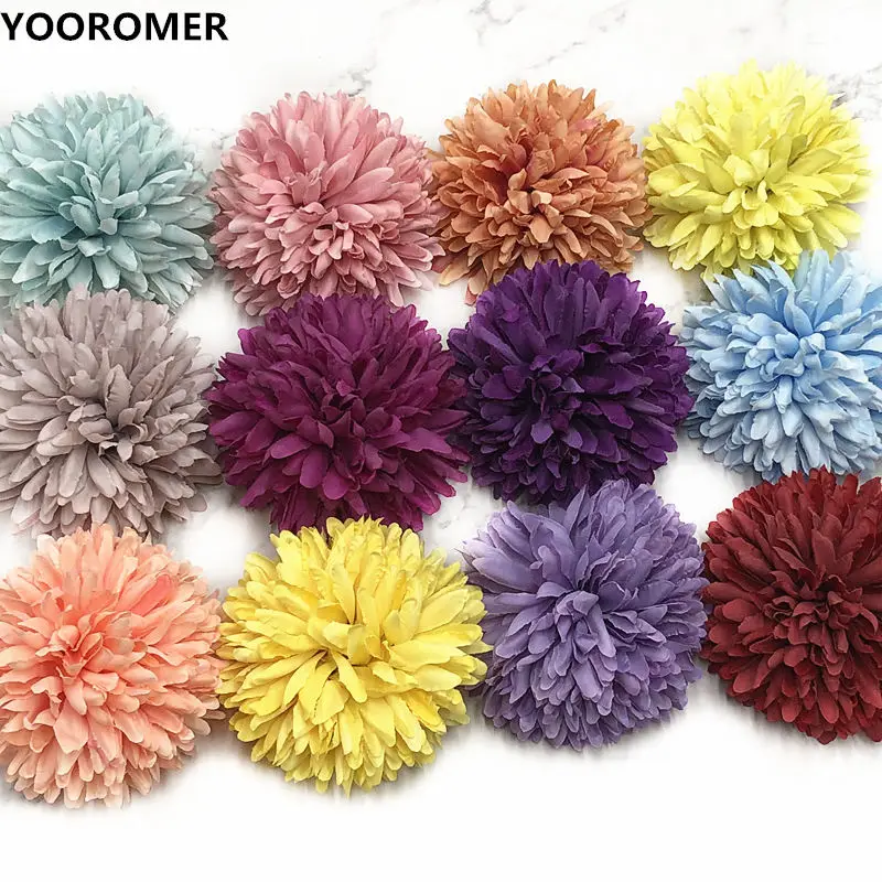 YOOROMER 5 шт./искусственный цветок шелк Hydrange Цветочная головка свадебное украшение