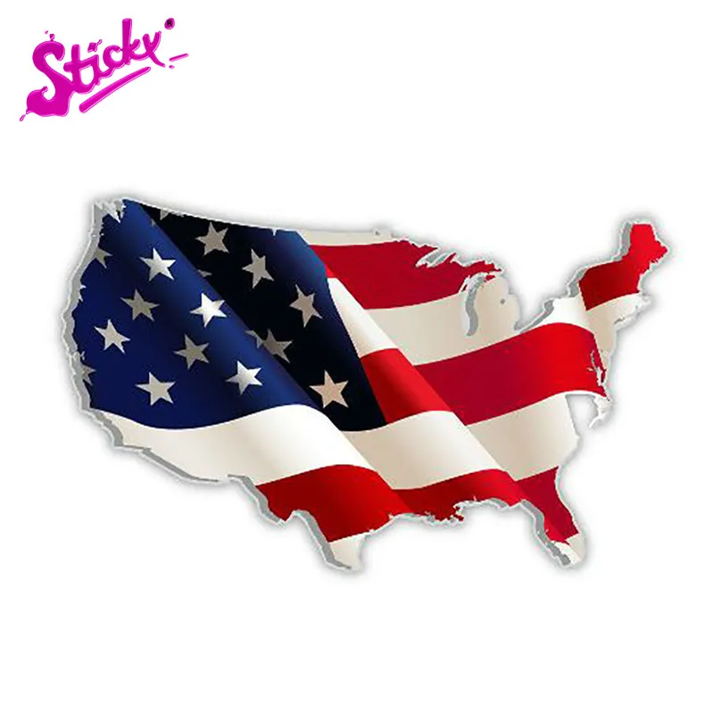 

STICKY USA United States of America American US Map Flag Decal Car Truck Boat Decal Laptop Graphics Car Sticker