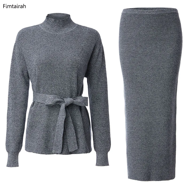 Женский мусульманский комплект из 2 предметов зимний трикотажный Абая Дубай топ