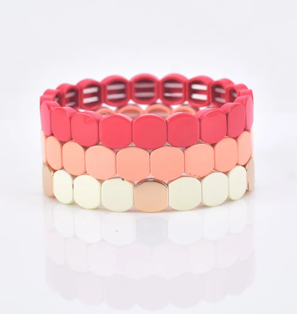 KSRA 2019 высокополированный Радужный Браслет из бисера эмаль растягивающийся