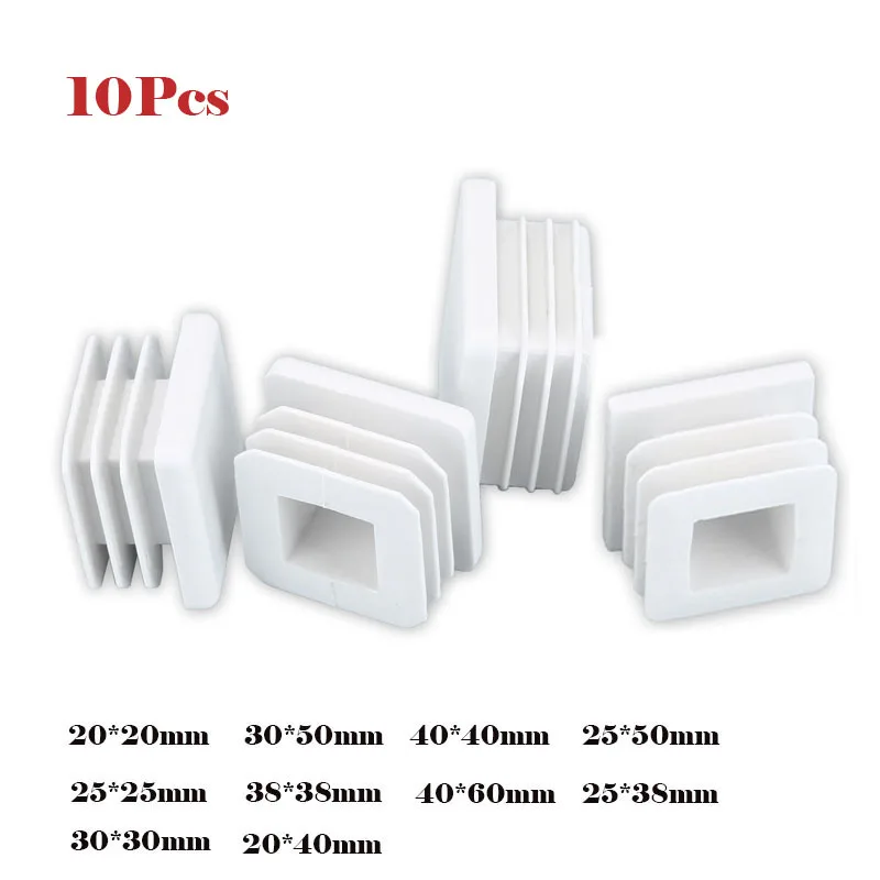 10 шт белый пластиковый коврик для мебели квадратная трубка из нержавеющей стали