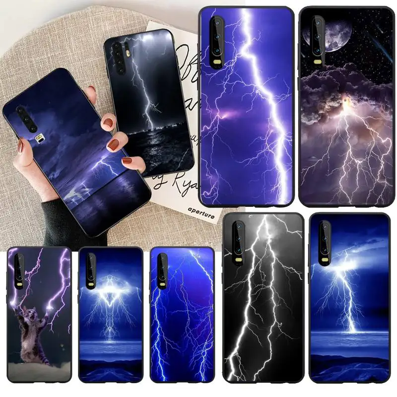 Чехол для телефона PENGHUWAN из ТПУ с изображением природы молния черный корпус Huawei
