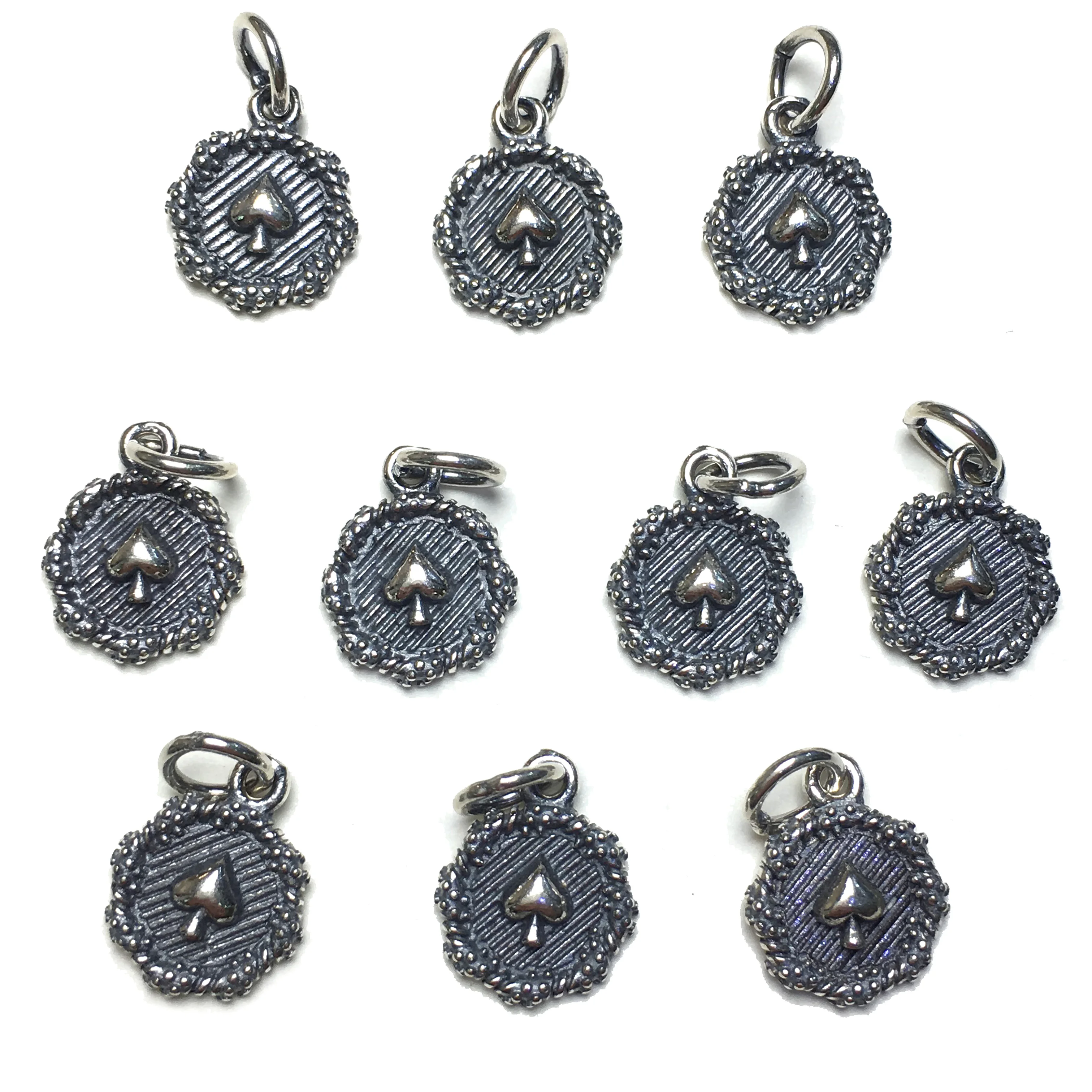

10x10mm 10pcs 925 Sterling Silver Coin Shape Charm,DIY Finding, Fashion Silver Spacer Beads Accessories Jewelry Design & Making