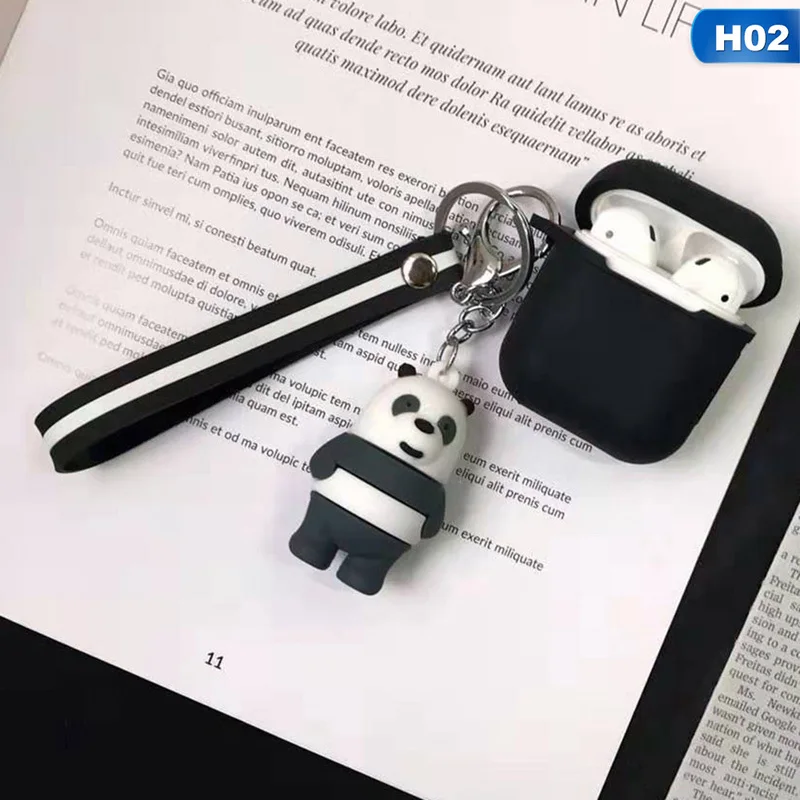 Милый силиконовый чехол, наушники для Apple Airpods i12 TWS, Bluetooth наушники, защитный чехол, мультяшная панда, коробка с брелком