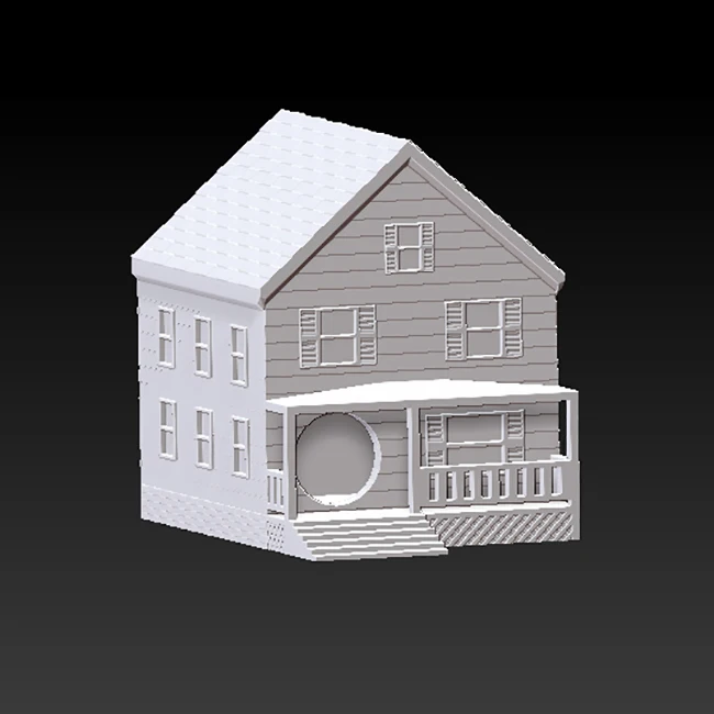 3D модель для ЧПУ резная фигурная скульптурная машина в формате STL коттеджа|Фрезы