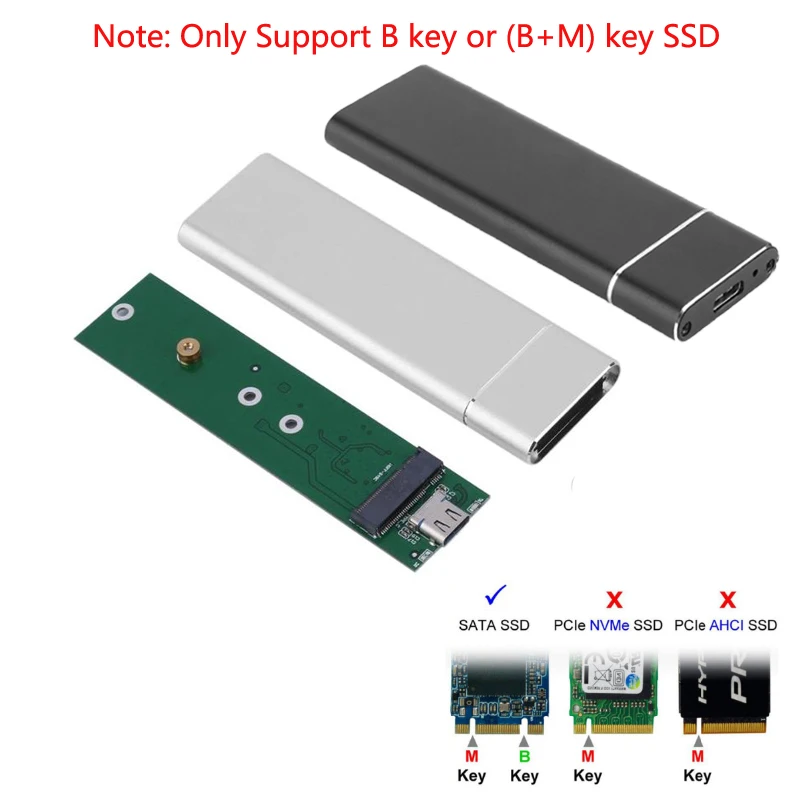 USB 3,1 к M.2 NGFF SSD мобильный жесткий диск Box адаптер карты внешний защитный корпус для m2 SSD SATA USB 3,1 2230/2242/2260/2280 ssd корпус корпус для жесткого диска