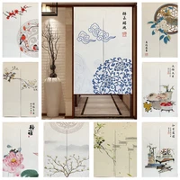 chinese hand drawn ink painting curtains for kitchen restaurant home decor japanes entrance partition hanging curtain