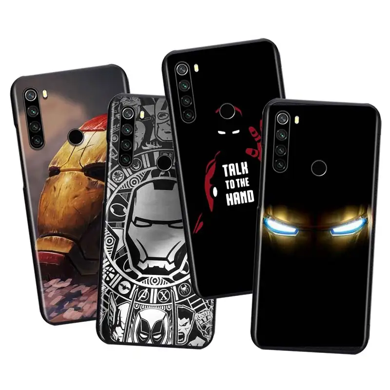 

Marvel Iron Man Mech Soft TPU For Xiaomi Redmi Note10 10S 9T 9S 9 8T 8 7 6 5A 5 4 4X Prime Pro Max Black Phone Case