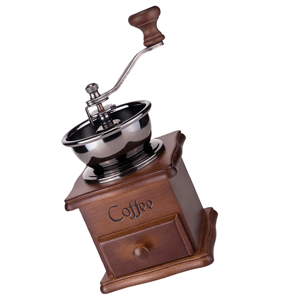 Vintage Premium Quality Stainless Steel Wooden Manual Coffee Hand Grinder Portable Spice Burr Mill Home Office Decoration | Дом и сад