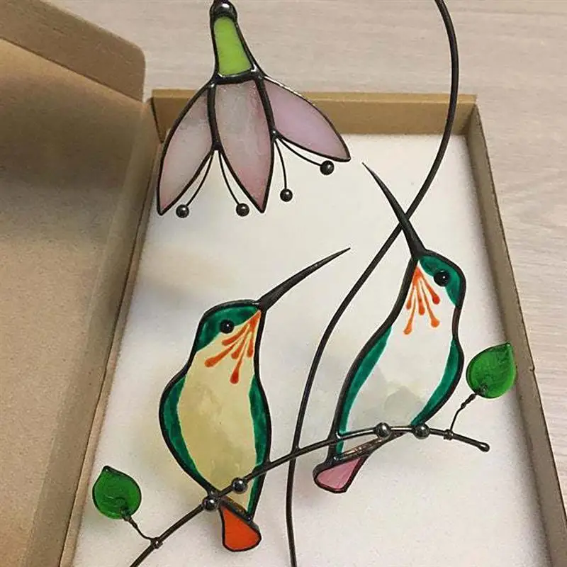 Колокольчики с колибри подвесные витражные колокольчики лучший подарок