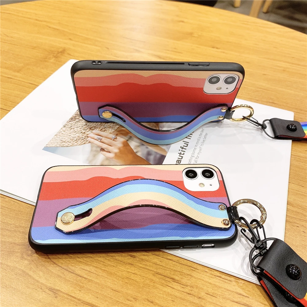 Чехол для Huawei Honor X10 5G 30 Pro 30s V30 PRO 8C 9A 8X 9 LITE Y5P Y6P Y7P Y8P Y5 Y6 Y7 Y9 2018 2019 Rainbow Handba | Мобильные