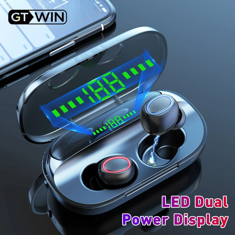 GTWIN 2000 мА/ч X1 наушники-вкладыши TWS с 5 0 Bluetooth наушники 3D стерео Беспроводной двойной