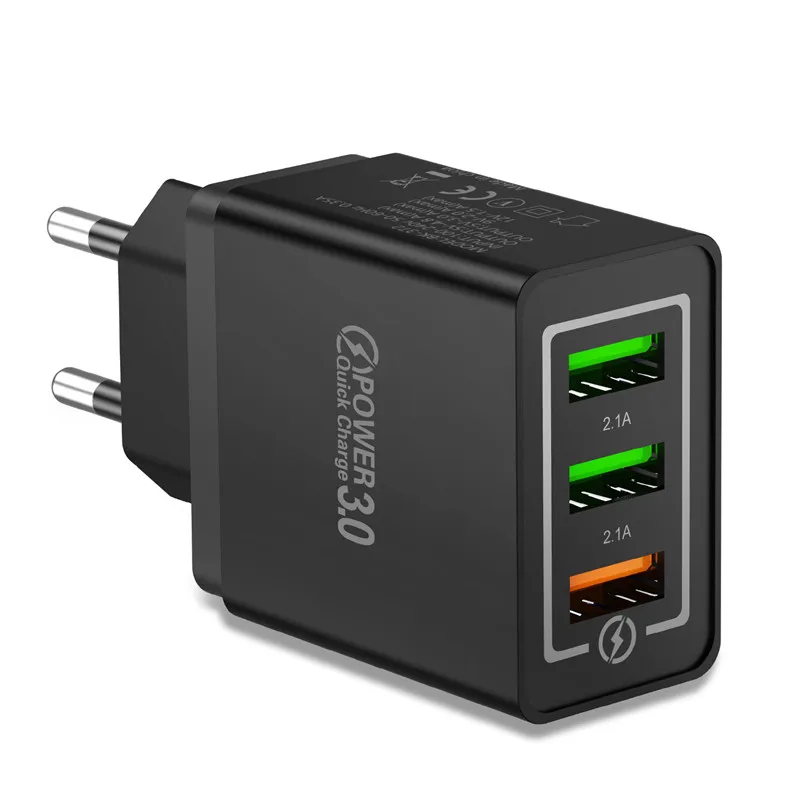 USLION Quick Charge 3,0 USB зарядное устройство для путешествий настенный адаптер быстрой зарядки для iPhone 7 XS samsung Xiaomi планшетов мобильного телефона type C - Тип штекера: All Back