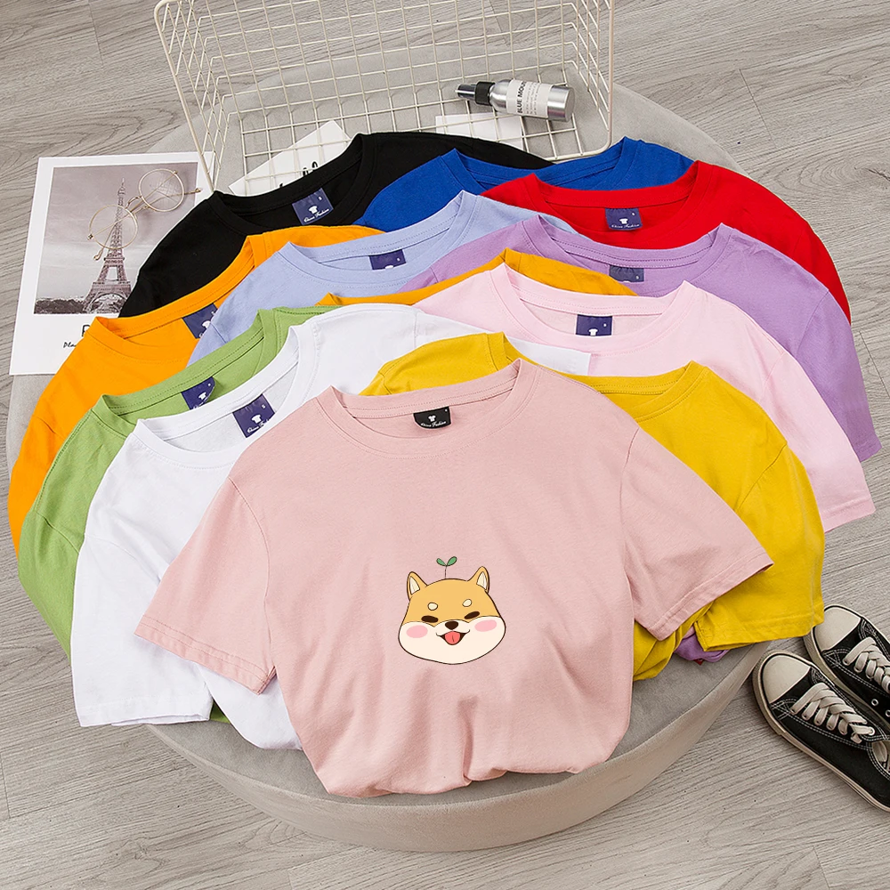 

Kawaii Funny Cat T-shirt 2020 Women Graphic Cute Women / Men Harajuku T-shirt Fun Fashion Short Sleeve Top Tees Aesthetic Tee