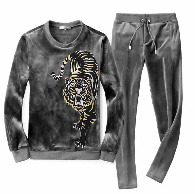 Мужской велюровый спортивный костюм тренировочный из двух предметов куртка и