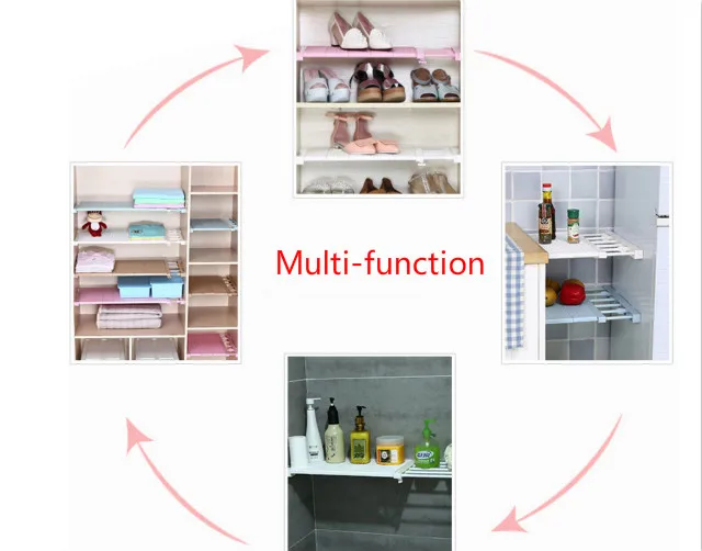 Многофункциональная телескопическая Многоуровневая полка вешалка для шкафа из