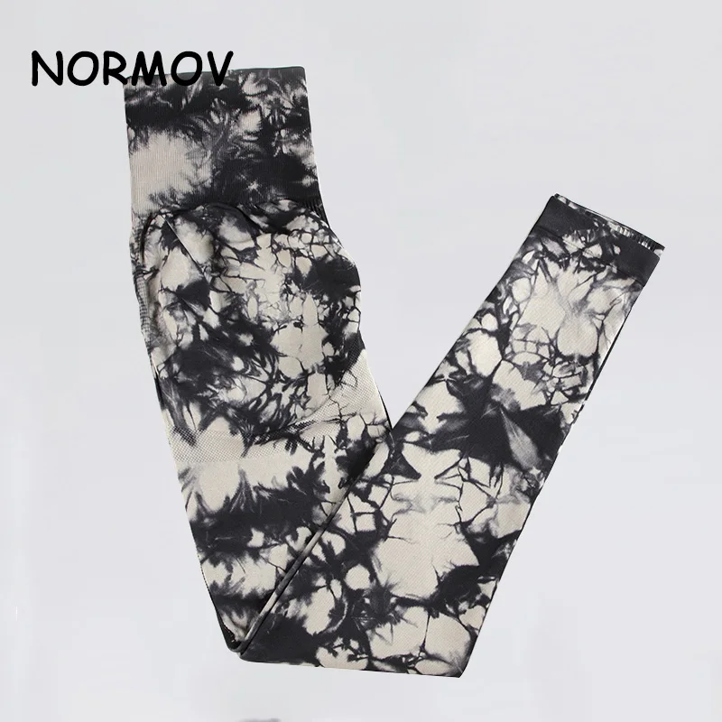 NORMOV Women Sexy Bubble Butt Leggings Tie Dye High Waist Seamless Sport Fitness Push Up Gym Leggings Women Workout Leggings
