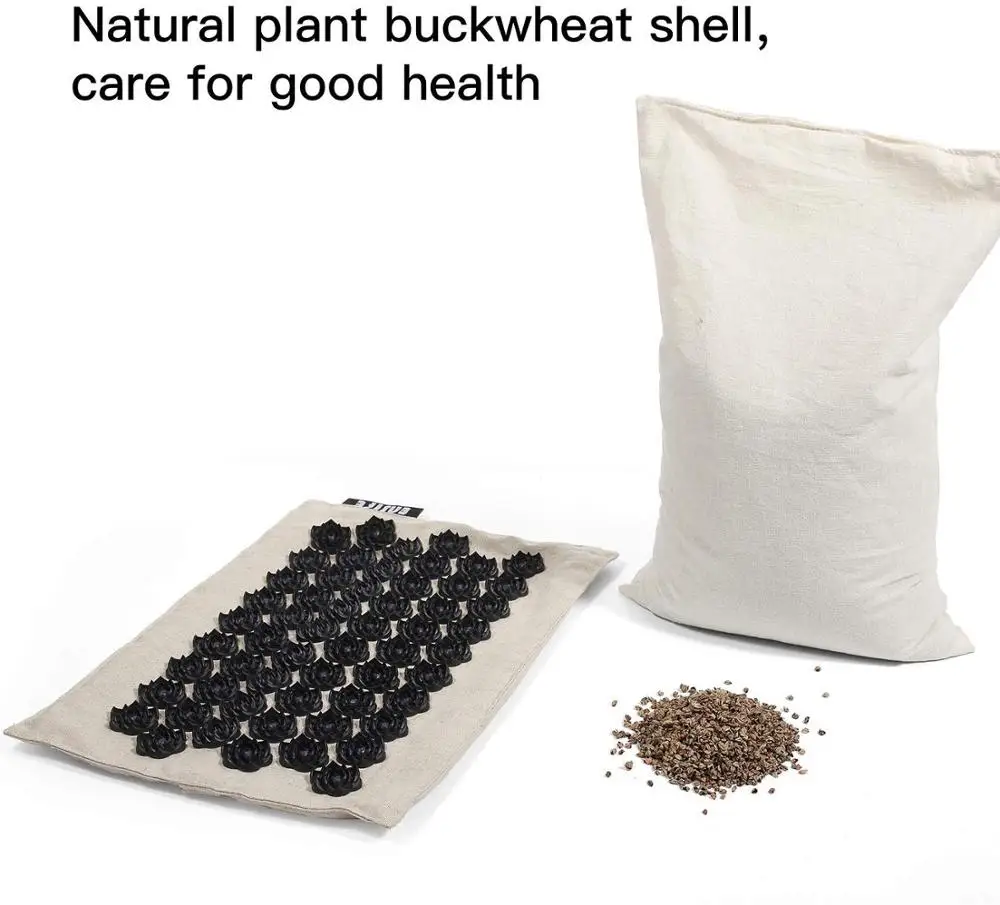 Органический набор из матраса или подушки для акупрессуры из льна для йоги и медитации, увеличения кровотока и снятия боли в шее и спине.