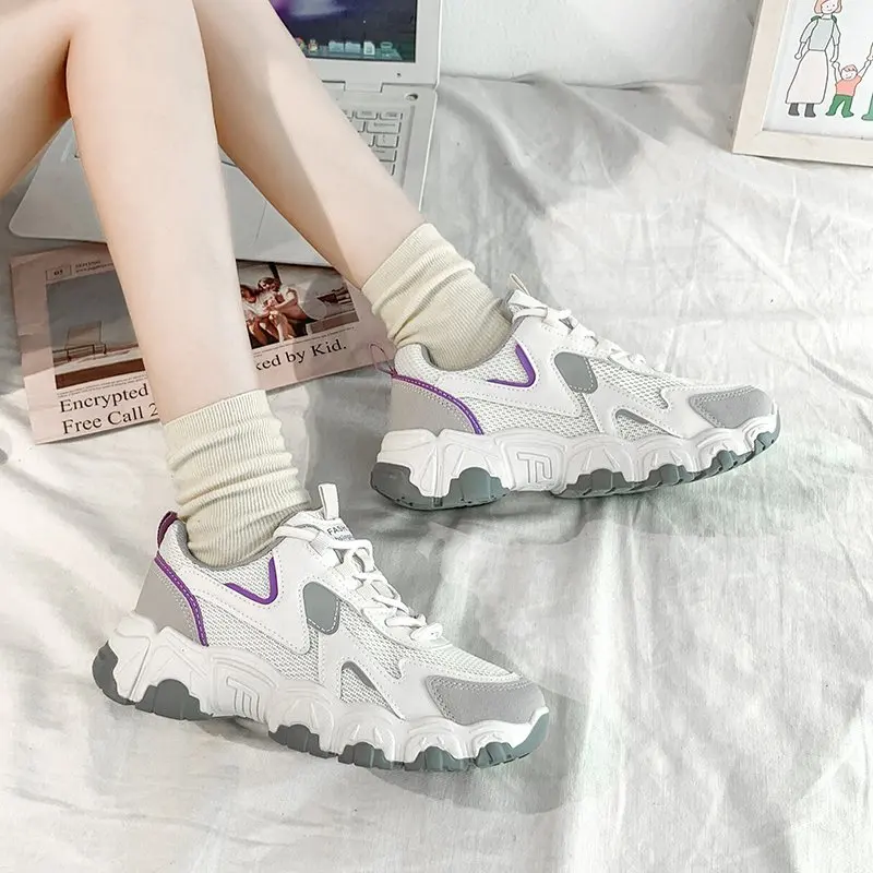 

2020 autumn new fashion old shoes women's thick-soled increase women's shoes all-match white casual sports shoes tide X393