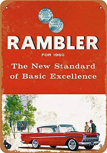 

Rambler 1960 Car Metal Tin Signs 12x8 Inch Wall Decor Kitchen