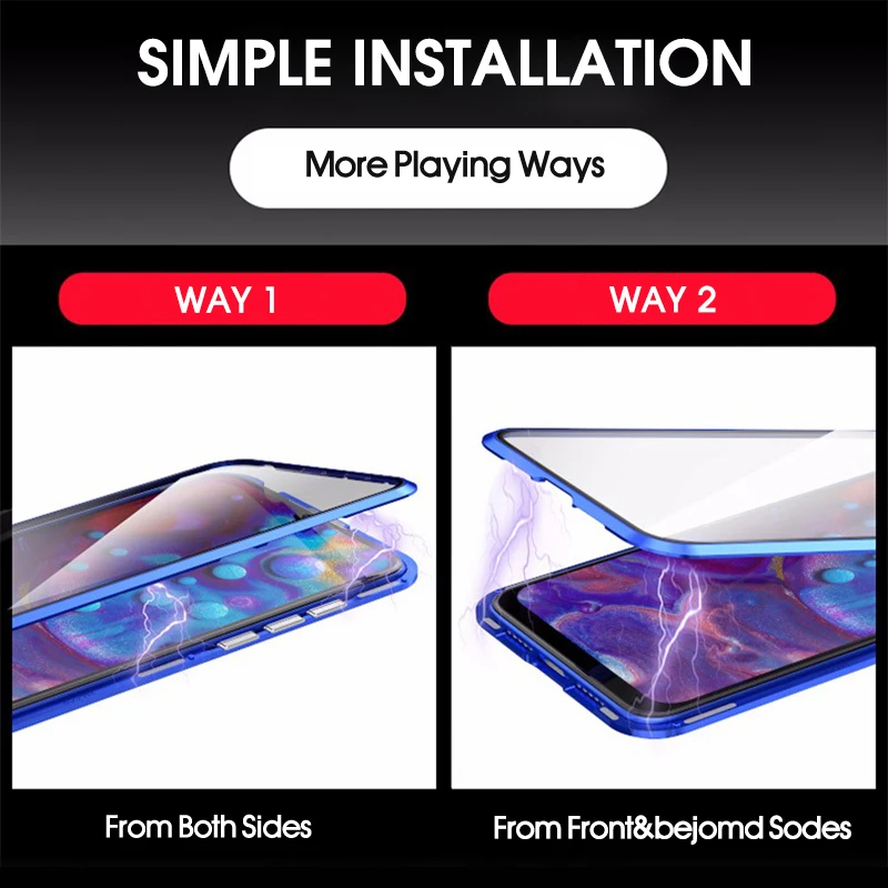 Чехол для xiaomi A3 двусторонний стеклянный Магнитный адсорбционный чехол телефона