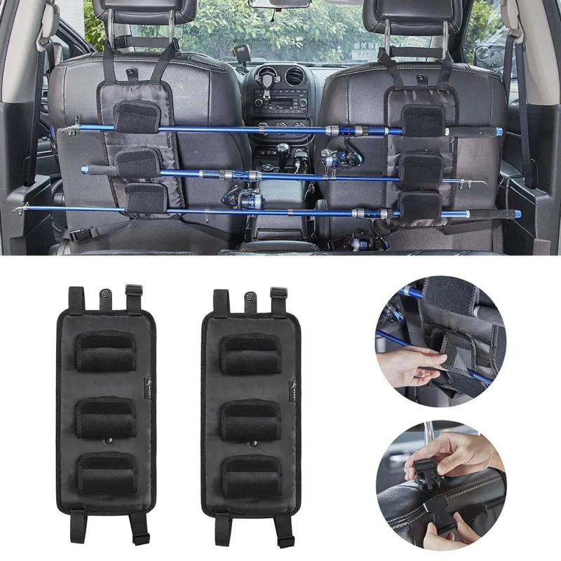 

2 Pcs Vehicle Mounted Fishing Rod Frame Fishing Rod Bracket Rod Strap Seat Back Binding Rod Frame Fixing Strap New 3 Poles 2021