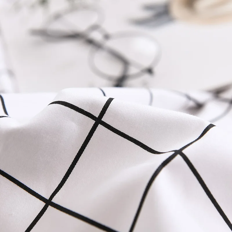 Комплект удобного постельного белья из 100% хлопка в клетку и полоску Европы