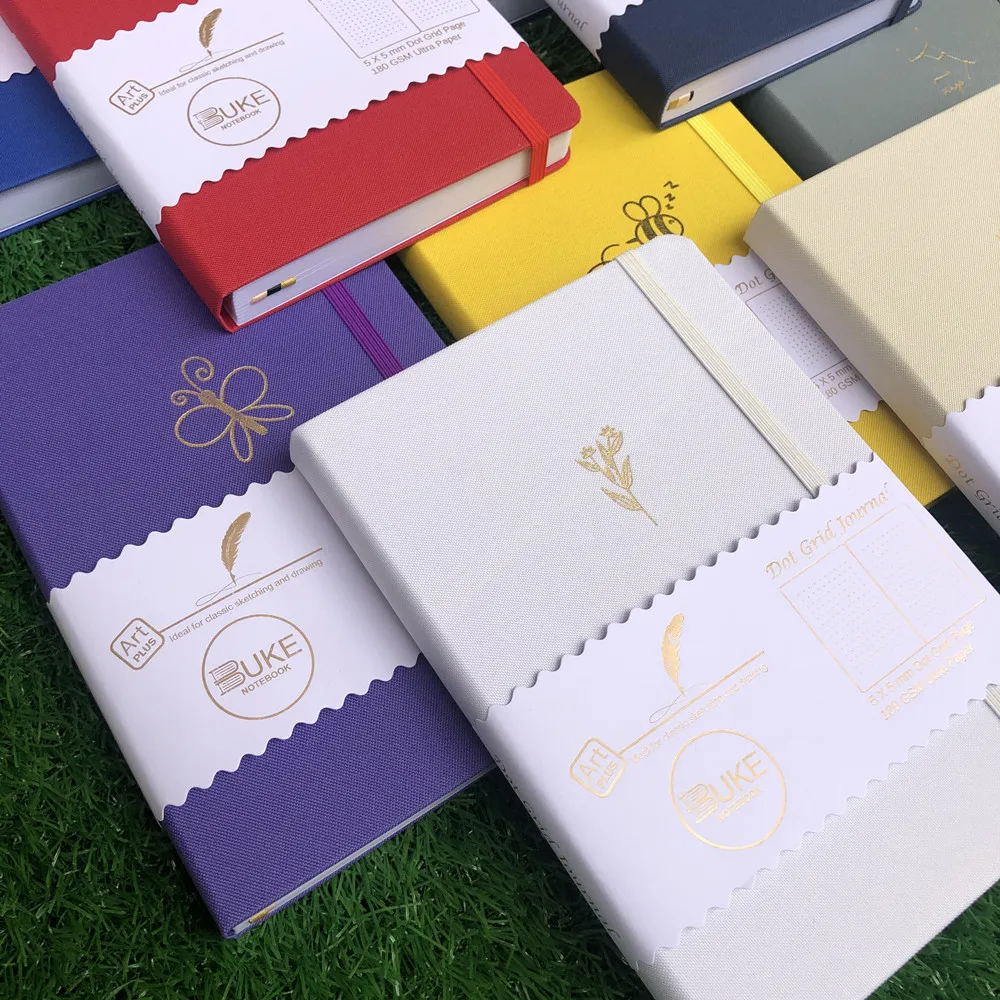 

BUKE Dot Grid Notebook Dotted Watercolor Journal Sketchbook Thicken Paper 180GSM 160GSM Dotted160 Pages 5X5mm