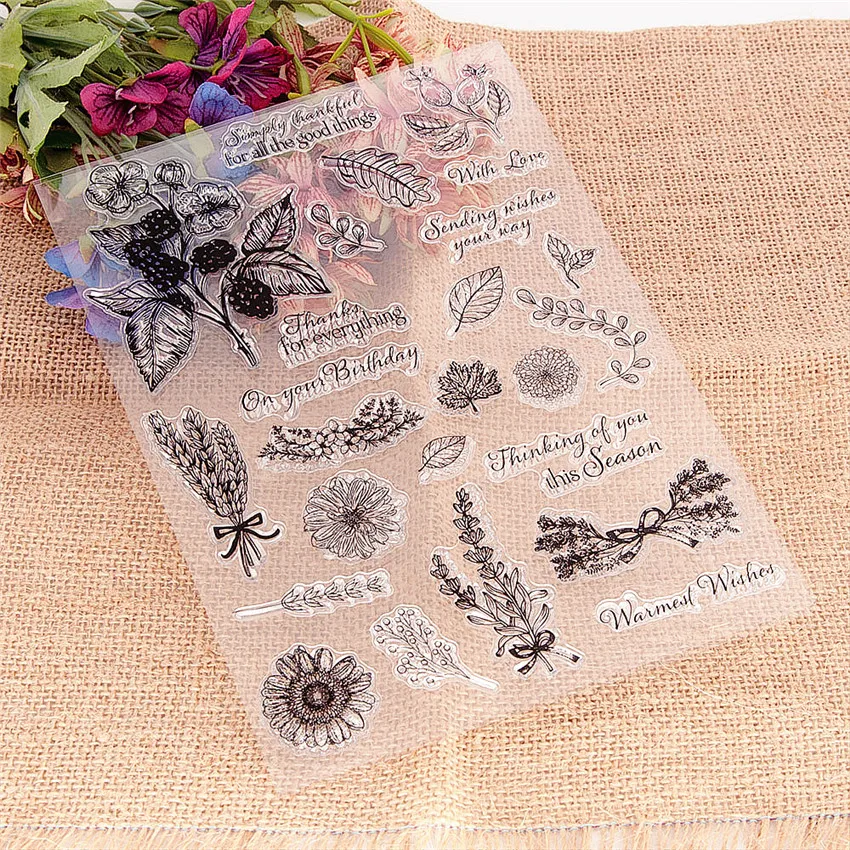 15*21 5 см цветок прозрачные штампы/силиконовые Печати Роликовые штампы для DIY