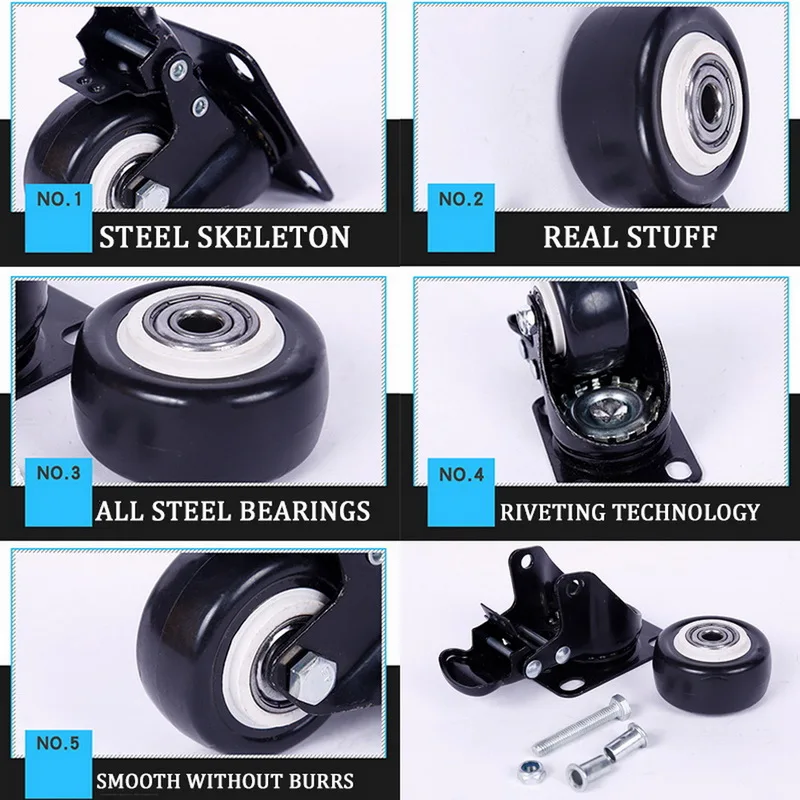 4 шт./компл. мебельные ролики колеса мягкий резиновый шарнирный ролик роликовые