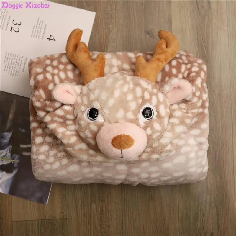 

Blanket Hoodie Cartoon Panda deer dog Warm Flannel Hooded Blankets gift With Sleeves Ultra Plush Fleece Sweatshirt Blanket