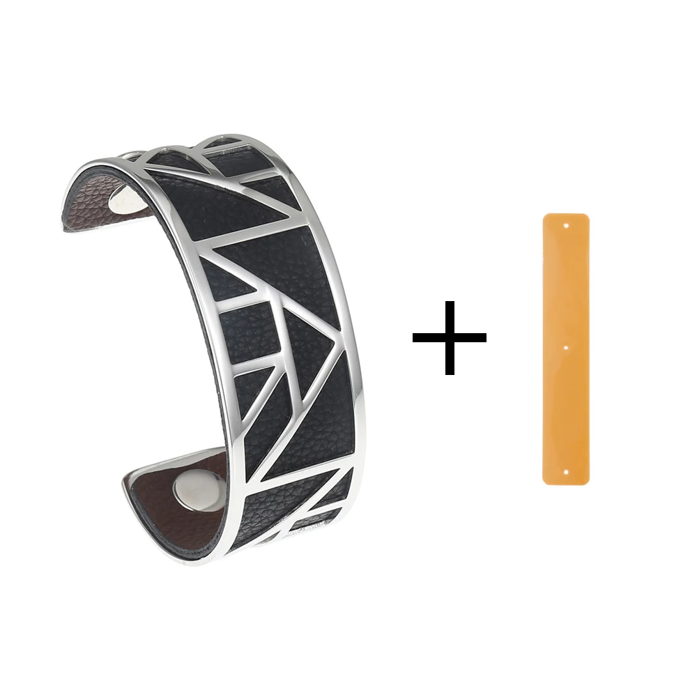 BC0020710 Giraffe Кремовые египетские браслеты-манжеты, браслеты Argent Femme Manchette, браслет из нержавеющей стали, двусторонний сменный Браслет в полоску - Окраска металла: BC0020710 Giraffe