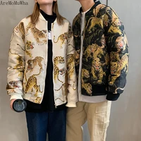 autumn winter harajuku tiger embroidery jacket men and women hip hop hip hop yokosuka baseball uniform lovers embroidered jacket