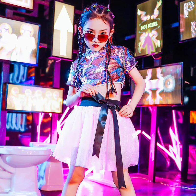 Платье для джазовых танцев детей летние женские топы юбка современных уличных