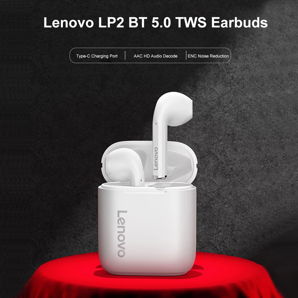 Lenovo LP2 наушники вкладыши TWS True Wireless Bluetooth IPX5 Беспроводной связи устойчивое