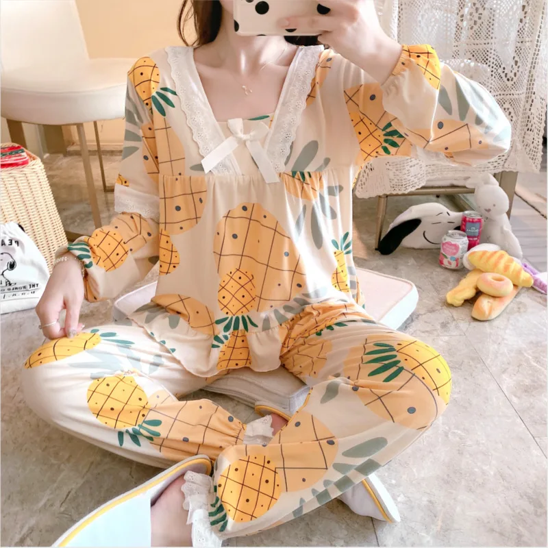 Женская пижама 2020 кружевные пижамные комплекты в клетку с квадратным вырезом