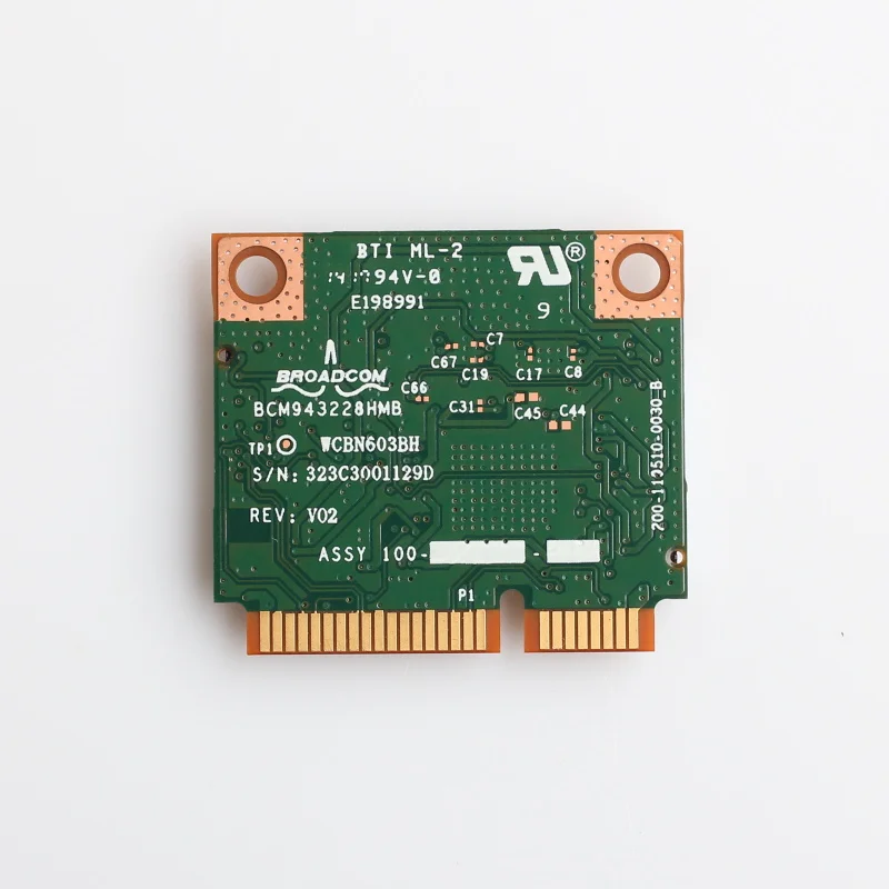 Dual Band 300Mbps BCM943228HMB For Bluetooth4.0 802.11a/b/g/n Wifi Wireless Card Half Mini PCI-E Notebook Wlan 2.4G/5Ghz Adapter |