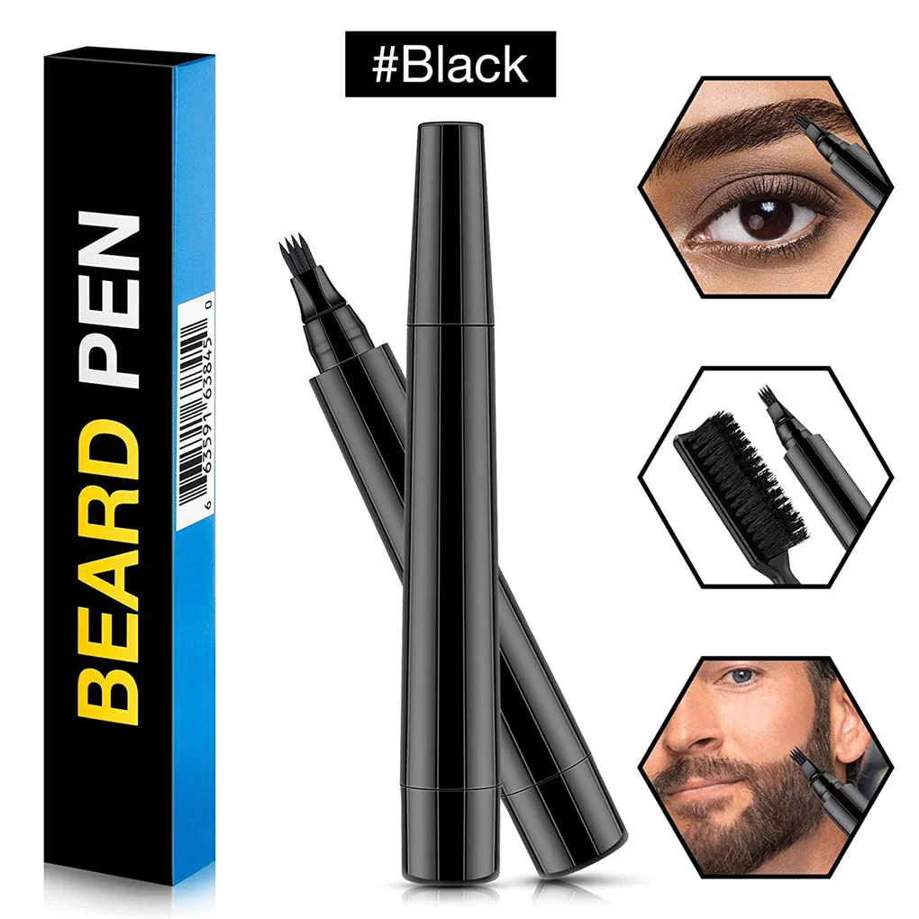 

Beard Filling Pen Brush Kit Waterproof 4-Tip Pencil Filler Salon Hair Styling Eyebrow Makeup Tool for Men
