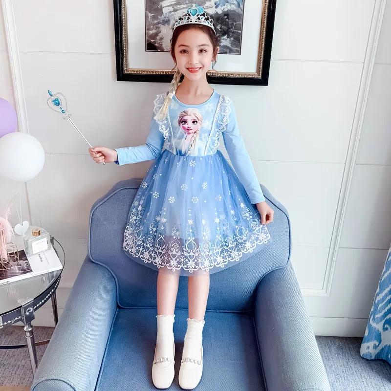 

Детское платье с длинным рукавом, с цветочным кружевом