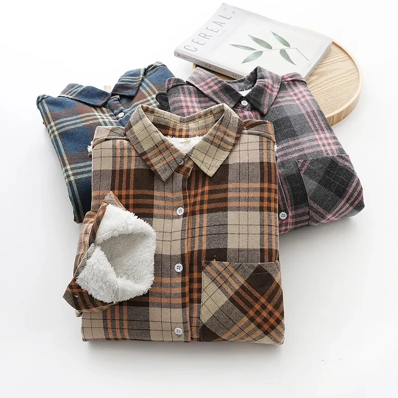 Рубашка женская Вельветовая зимняя осенняя розовая свободная - купить по