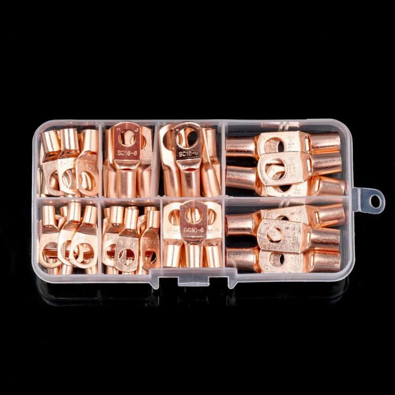 

Cable Copper Ring Terminals Lug Welding Connectors Part Tools 60pcs Set