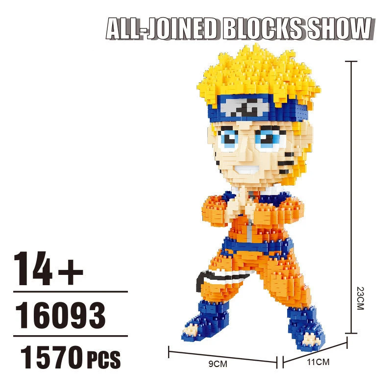 Uzumaki Naruto Shippuden Anime Blocks Figure Hatake Kakashi Model Naruto 3D puzzle Blocks Statue Toy Figma Gifts